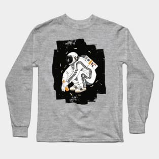 Squatting Gopnik Slav with tracksuit in space T-shirt Long Sleeve T-Shirt